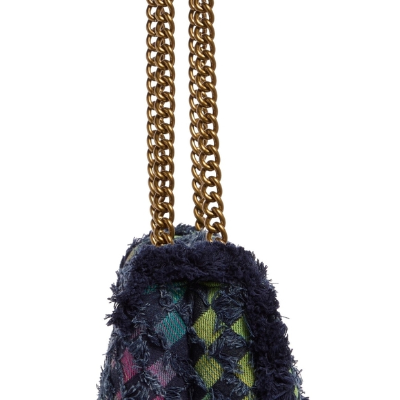 Kurt Geiger NWT Medium Kensington Flocked Denim Crossbody - Picture 5 of 8